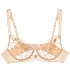 New! Myla Goldbourne Gardens Lace Bra In Neutrals metallic sheer 20060